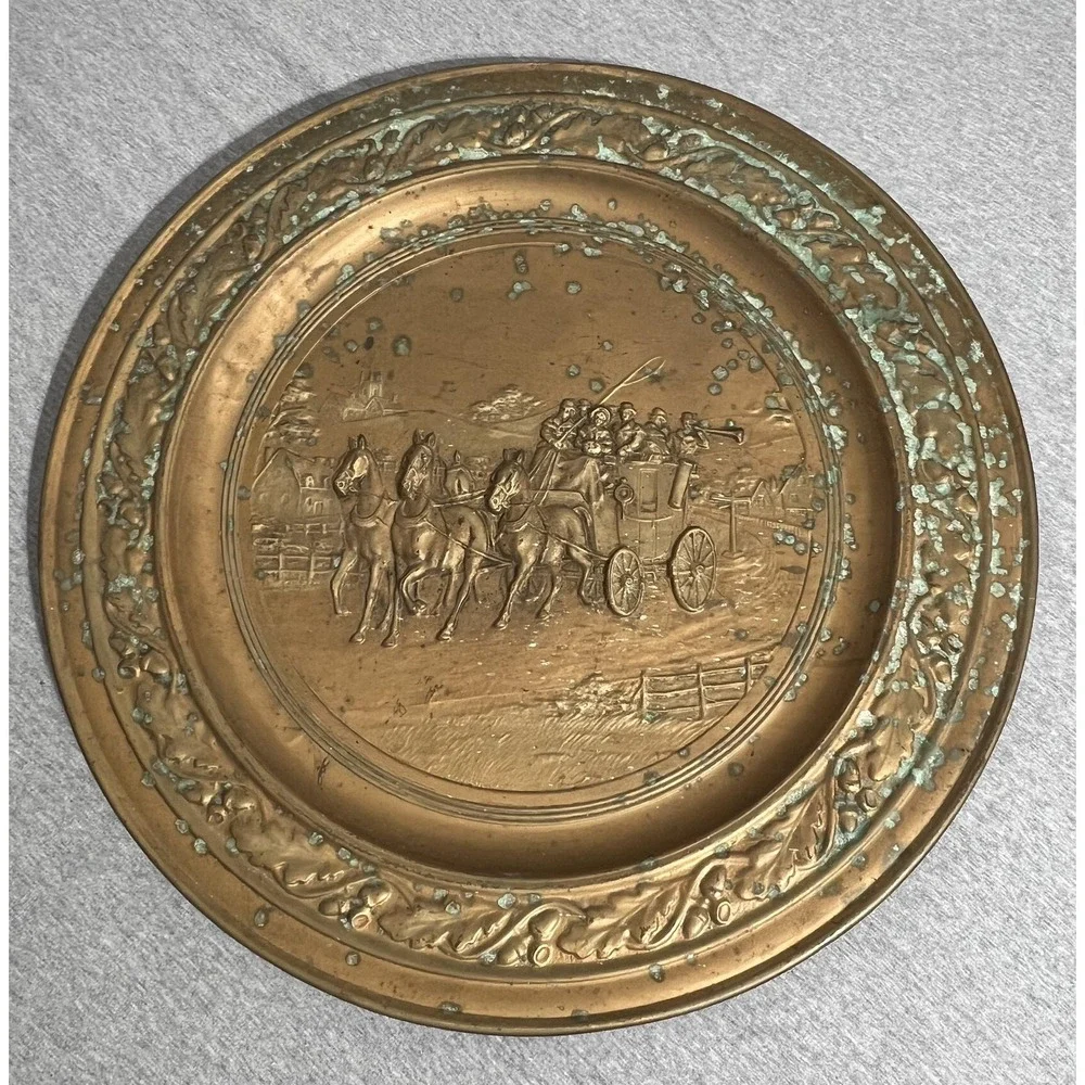 Vintage English Brass Charger Plate 23